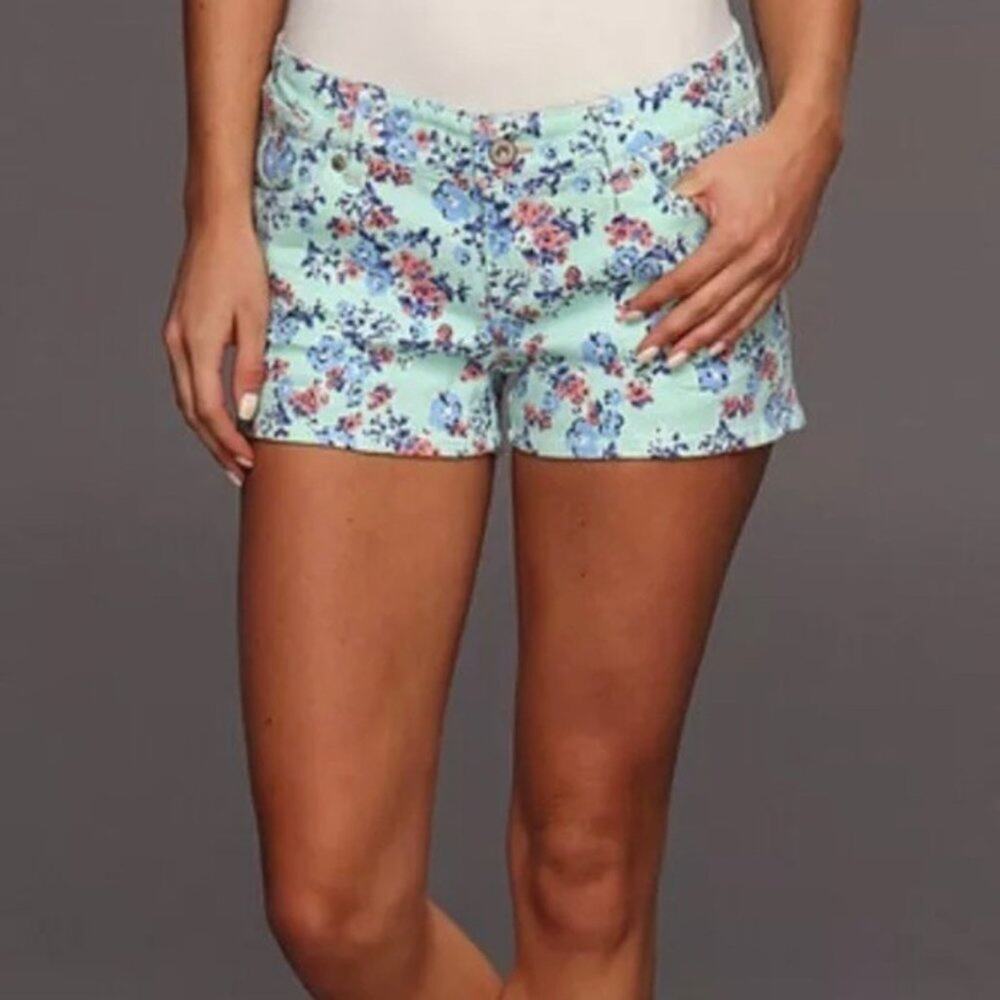 Levi's Shorty Short Floral Denim Shorts Juniors size 15 Mint